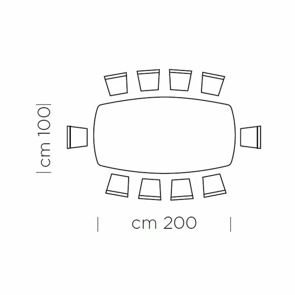 Tavolo da Pranzo con Piano a Botte in Laminato HPL Made in Italy - Settimmio Viadurini