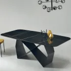 Tavolo da Pranzo con Piano in Ceramica Effetto Marmo Made in Italy - Mirco Viadurini