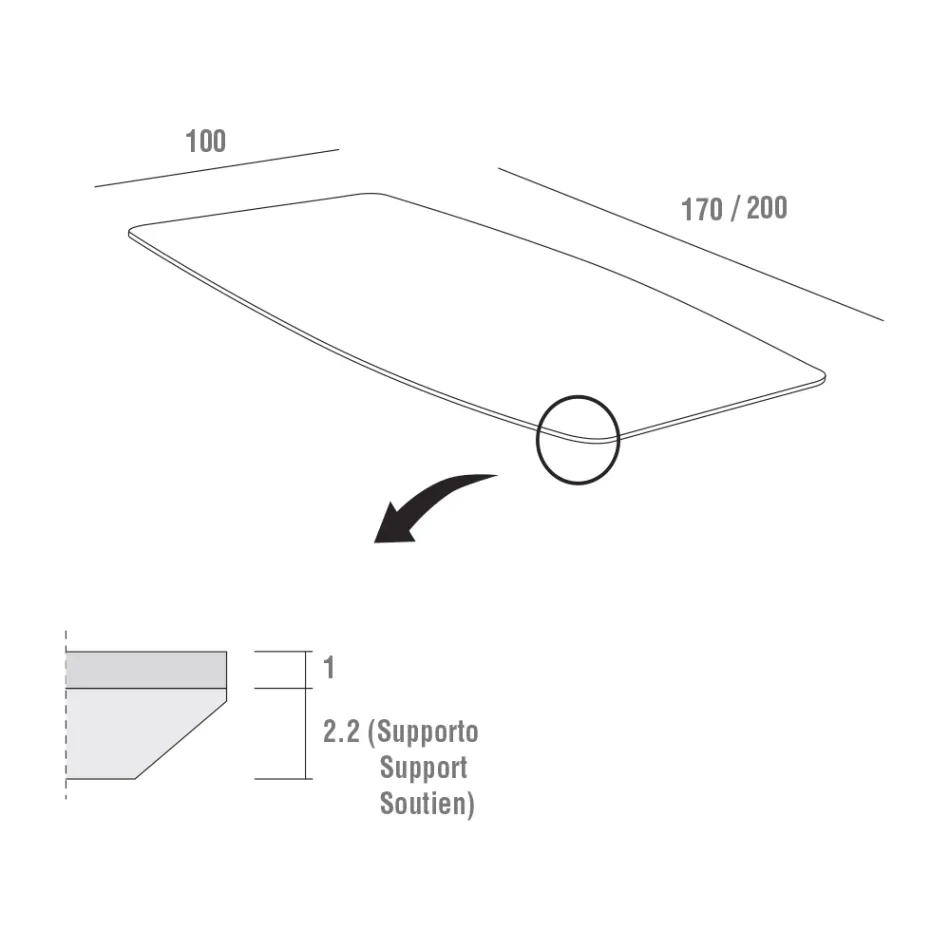 Tavolo da Pranzo con Piano in Hpl e Base in Metallo Made in Italy - Aresto Viadurini