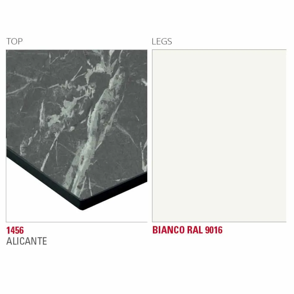 Tavolo da Pranzo con Piano in Hpl e Base in Metallo Made in Italy - Aresto Viadurini