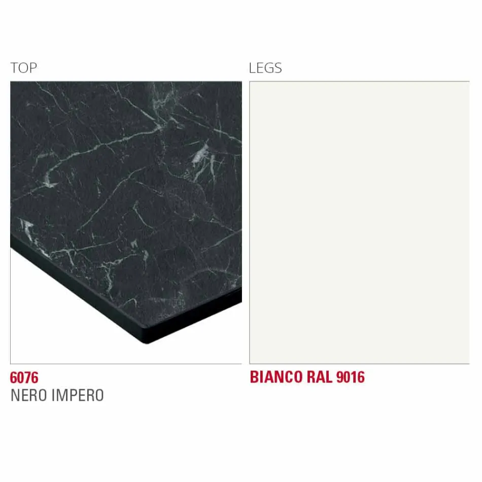 Tavolo da Pranzo con Piano in Hpl e Base in Metallo Made in Italy - Aresto Viadurini