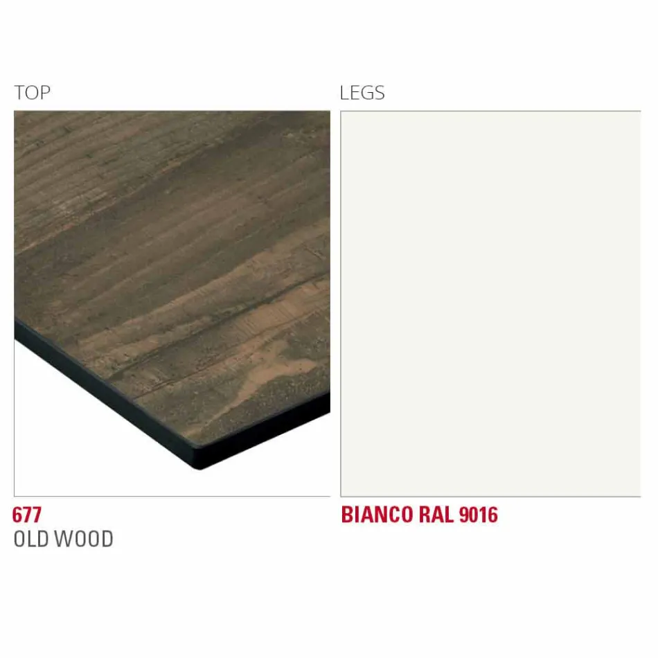 Tavolo da Pranzo con Piano in Hpl e Base in Metallo Made in Italy - Aresto Viadurini