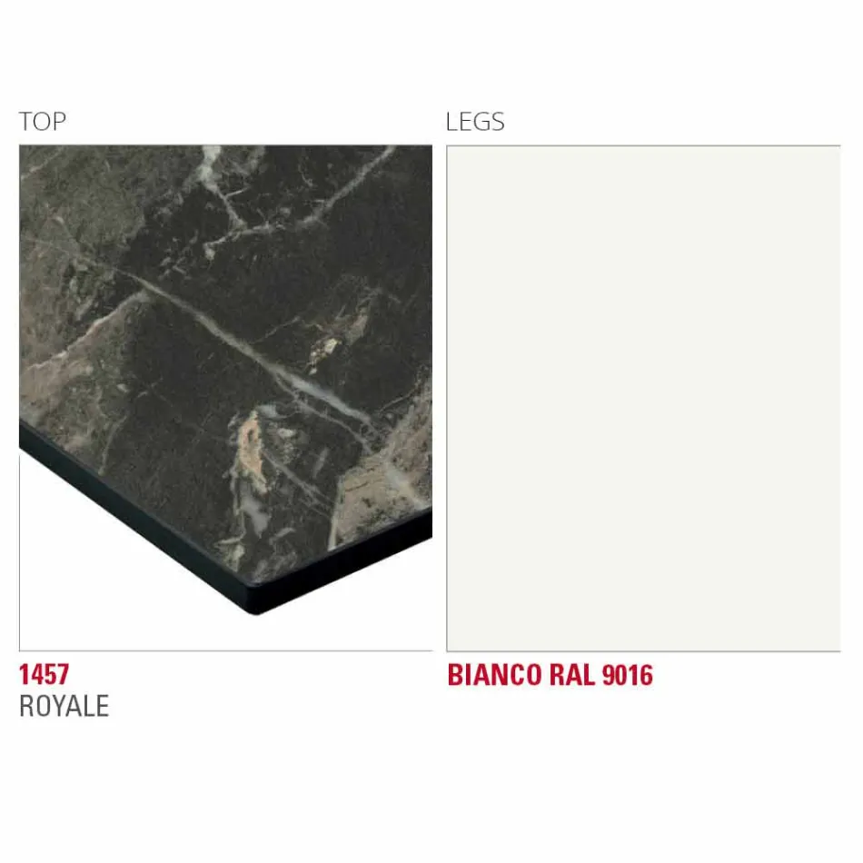 Tavolo da Pranzo con Piano in Hpl e Base in Metallo Made in Italy - Aresto Viadurini