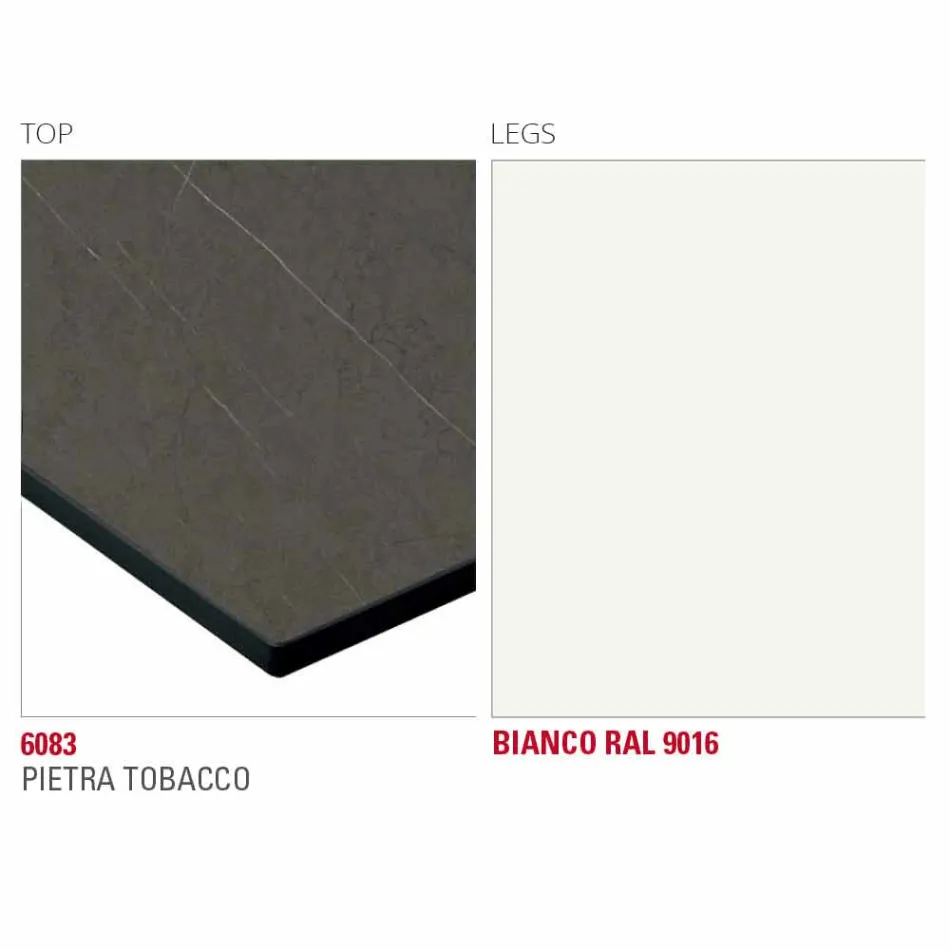 Tavolo da Pranzo con Piano in Hpl e Base in Metallo Made in Italy - Aresto Viadurini