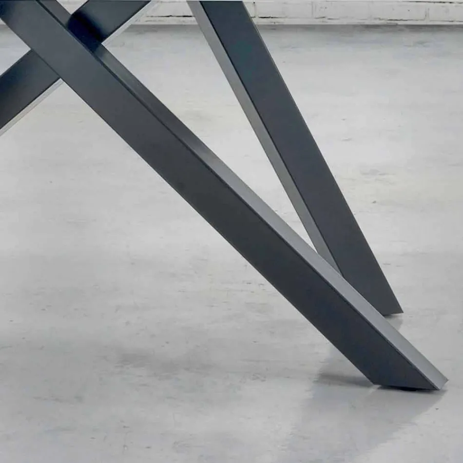 Tavolo da Pranzo con Piano in Legno Impiallacciato Made in Italy - Settimmio Viadurini