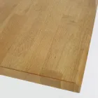 Tavolo da Pranzo con Piano in Vero Legno Massello e Base in Metallo - Ibisco Viadurini