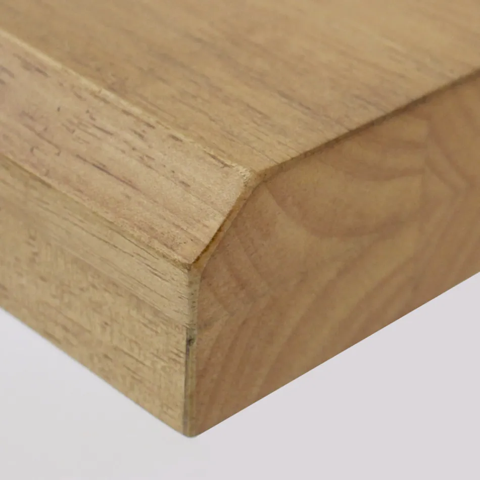 Tavolo da Pranzo con Piano in Vero Legno Massello e Base in Metallo - Ibisco Viadurini