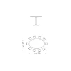 Tavolo da Pranzo con Piano Ovale Impiallacciato Made in Italy Pregiato - Dollars Viadurini