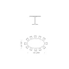 Tavolo da Pranzo con Piano Ovale Impiallacciato Made in Italy Pregiato - Dollars Viadurini