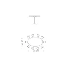 Tavolo da Pranzo con Piano Ovale in Laminato HPL Made in Italy - Dollars Viadurini