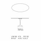 Tavolo da Pranzo con Piano Ovale in Marmo Realizzato in Italia - Superbo Viadurini