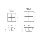 Tavolo da Pranzo con Piano Quadrato e Base in Vetro Made in Italy - Tiseo Viadurini