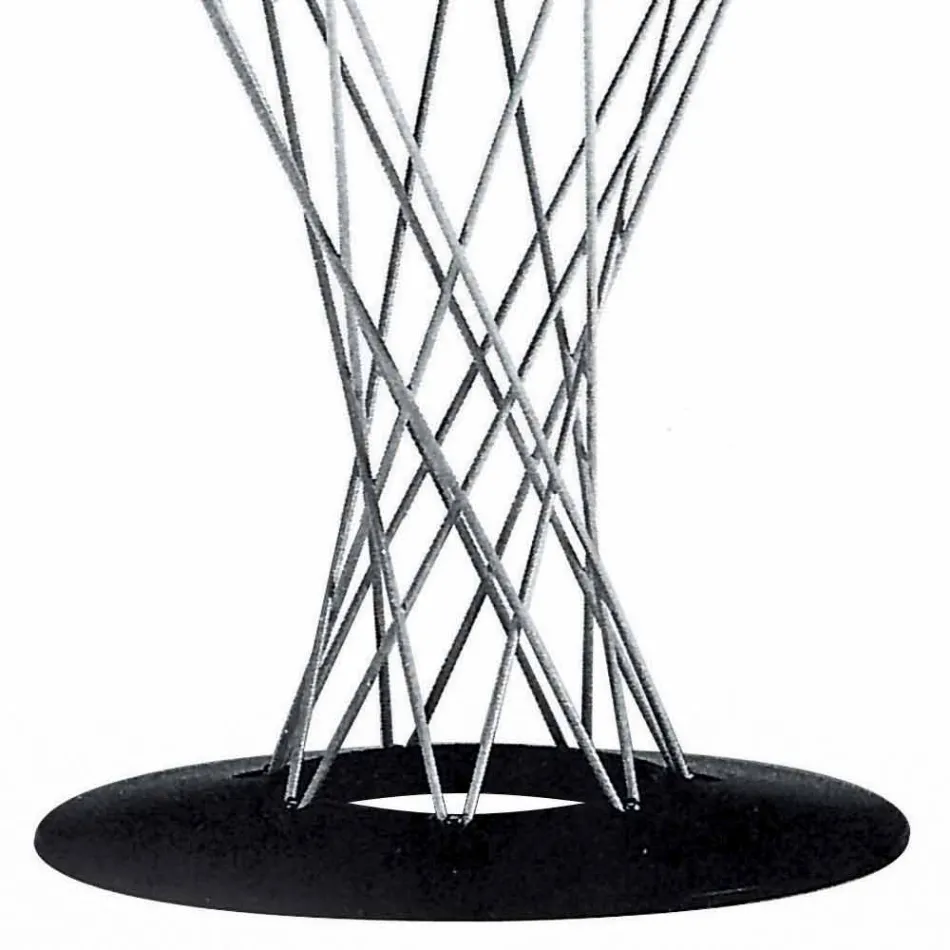 Tavolo da Pranzo con Piano Rotondo in Laminato Nero Made in Italy - Plaza Viadurini