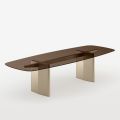 Tavolo da Pranzo da 320 cm in Vetro e Metallo di Design Made in Italy - Opalia