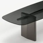 Tavolo da Pranzo da 320 cm in Vetro e Metallo di Design Made in Italy - Opalia Viadurini
