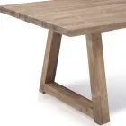 Tavolo da Pranzo da Esterno in Legno Teck Reciclato Made in Italy - Bambi Viadurini