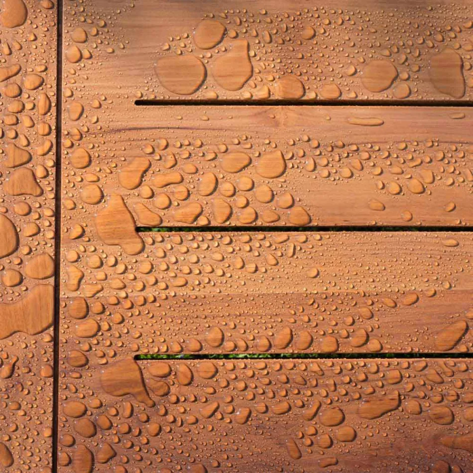 Tavolo da Pranzo da Giardino in Legno Naturale o Nero, Lusso Italiano - Suzana Viadurini