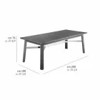 Tavolo da Pranzo da Giardino in Legno Naturale o Nero, Lusso Italiano - Suzana Viadurini