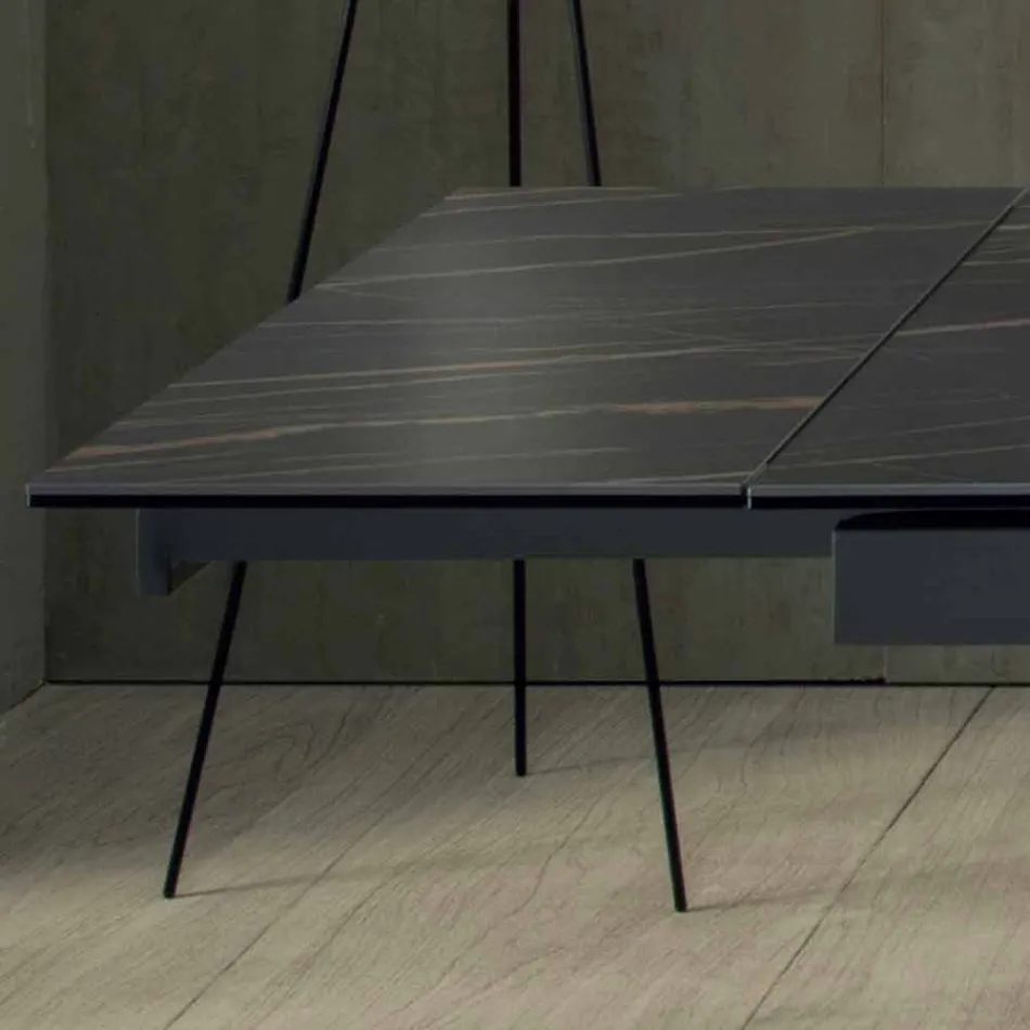 Tavolo da Pranzo Design con Piano in Ceramica Allungabile Fino a 240 cm - Ultron Viadurini