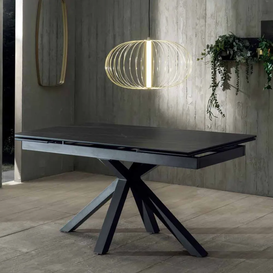Tavolo da Pranzo Design con Piano in Ceramica Allungabile Fino a 240 cm - Ultron Viadurini