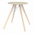 Tavolo da Pranzo Tondo di Design in Legno e Dekton 4 Pezzi - Faz Wood by Vondom