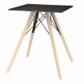 Tavolo da Pranzo Design in Legno e Dekton Quadrato 4 Pezzi - Faz Wood by Vondom