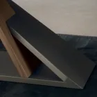 Tavolo da Pranzo Design in Metallo Piano in Legno Noce Canaletto - Zorato Viadurini