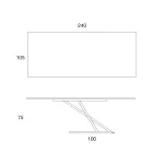 Tavolo da Pranzo Design in Metallo Piano in Legno Noce Canaletto - Zorato Viadurini