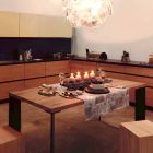 Tavolo da pranzo design in noce naturale design, L200xP100cm, Yvonne Viadurini