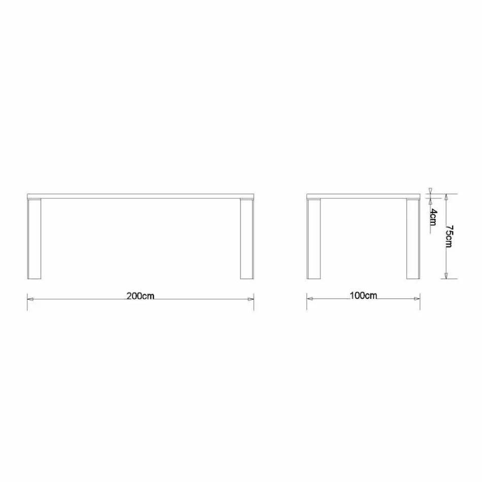 Tavolo da pranzo design in noce naturale design, L200xP100cm, Yvonne Viadurini