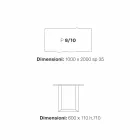 Tavolo da pranzo design moderno 100x200 cm in legno e metallo Flora Viadurini