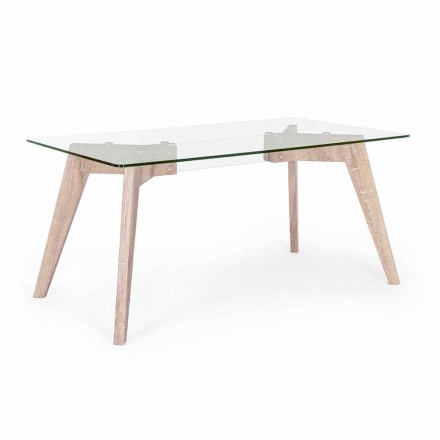 Tavolo da Pranzo Design Moderno con Piano in Vetro Homemotion - Piovra Viadurini