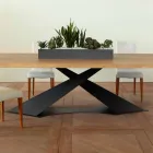 Tavolo da pranzo design moderno con piano rovere made in Italy Elliot Viadurini