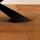 Tavolo da pranzo design moderno con piano rovere made in Italy Elliot Viadurini