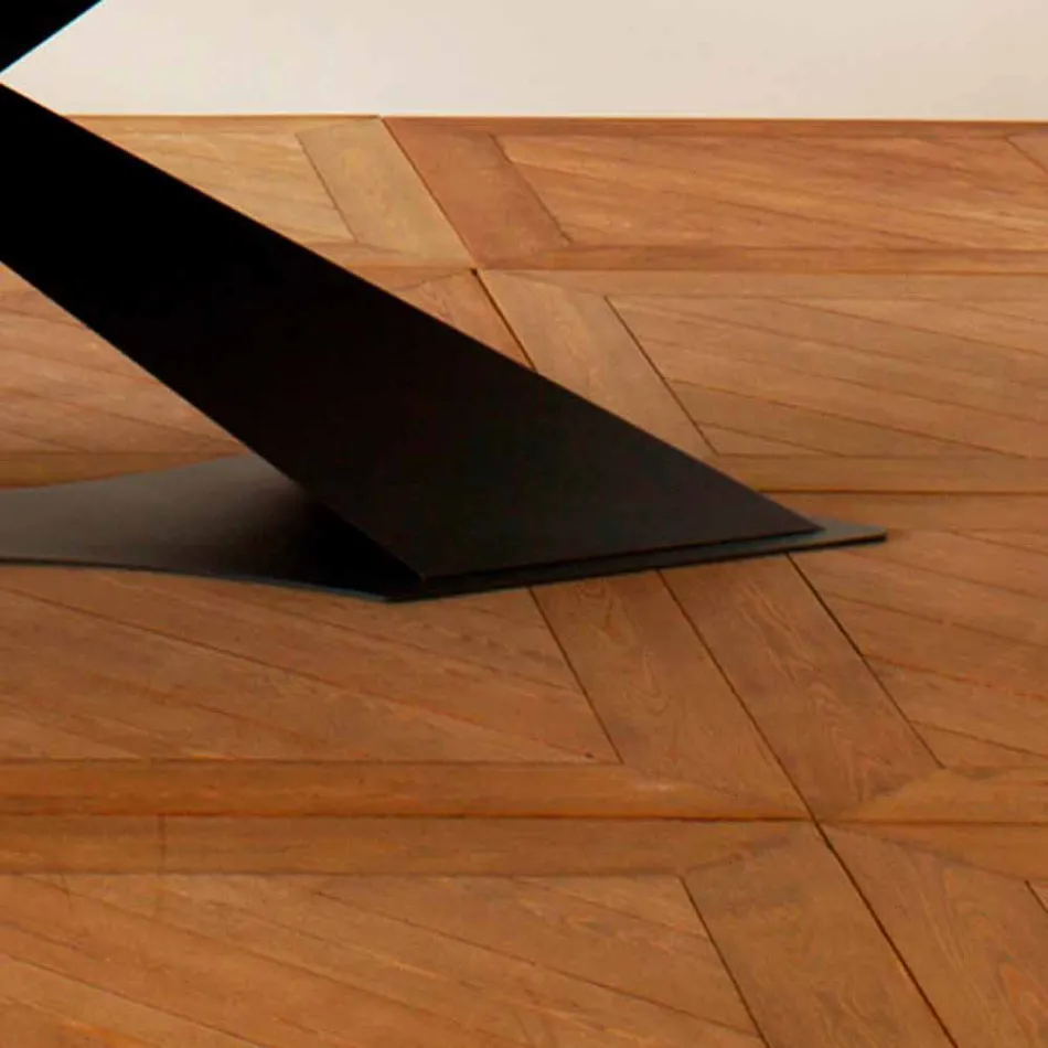 Tavolo da pranzo design moderno con piano rovere made in Italy Elliot Viadurini