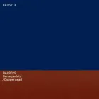 Tavolo da Pranzo Design Moderno Ovale in MDF Blu e Rame Made in Italy - Oku Viadurini