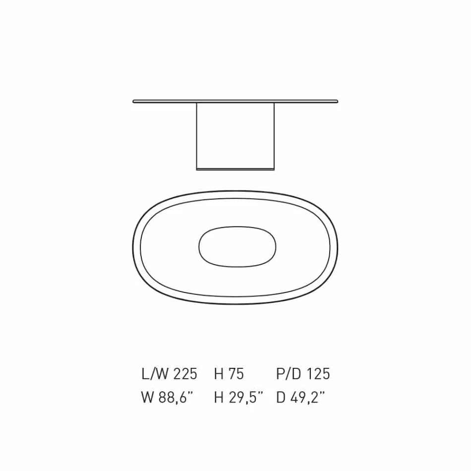 Tavolo da Pranzo Design Moderno Ovale in MDF Blu e Rame Made in Italy - Oku Viadurini