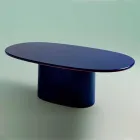 Tavolo da Pranzo Design Moderno Ovale in MDF Blu e Rame Made in Italy - Oku Viadurini