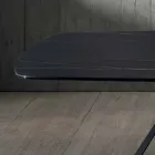 Tavolo da Pranzo di Design in Ceramica Effetto Portoro e Metallo Opaco - Falcon Viadurini