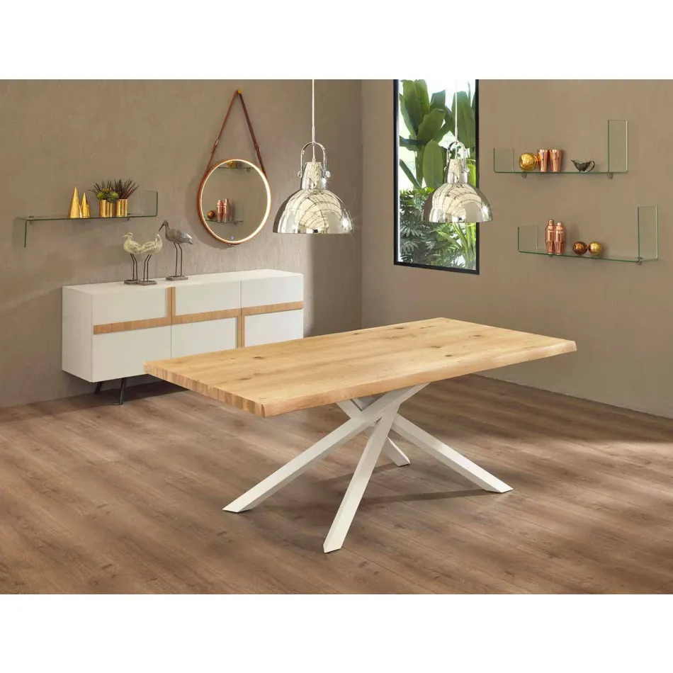 Tavolo da Pranzo di Design in Legno e Metallo Made in Italy - Skipper Viadurini