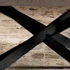 Tavolo da pranzo di design in legno rovere e metallo made Italy Oncino Viadurini