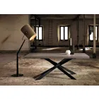 Tavolo da pranzo di design in legno rovere e metallo made Italy Oncino Viadurini