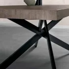 Tavolo da pranzo di design in legno rovere e metallo made Italy Oncino Viadurini