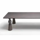 Tavolo da pranzo di design in legno rovere grigio, made in Italy,Teseo Viadurini