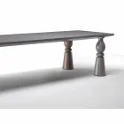 Tavolo da pranzo di design in legno rovere grigio, made in Italy,Teseo Viadurini