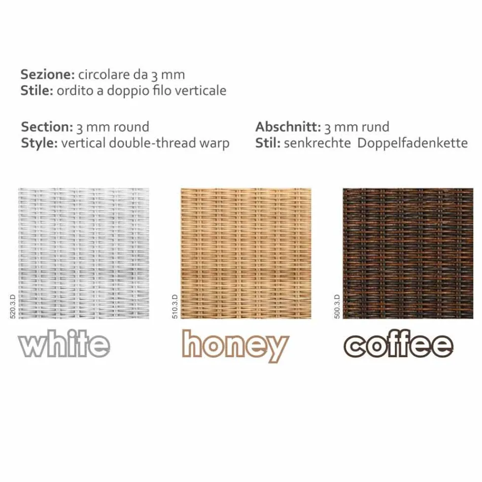 Tavolo da pranzo di design in polietilene intrecciato a mano Chad Viadurini