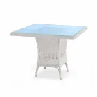 Tavolo da pranzo di design in polietilene intrecciato a mano Chad Viadurini