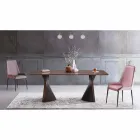 Tavolo da Pranzo di Design Moderno in Gres e Frassino Made in Italy - Charol Viadurini