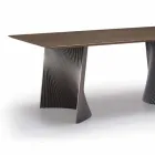 Tavolo da Pranzo di Design Moderno in Gres e Frassino Made in Italy - Charol Viadurini
