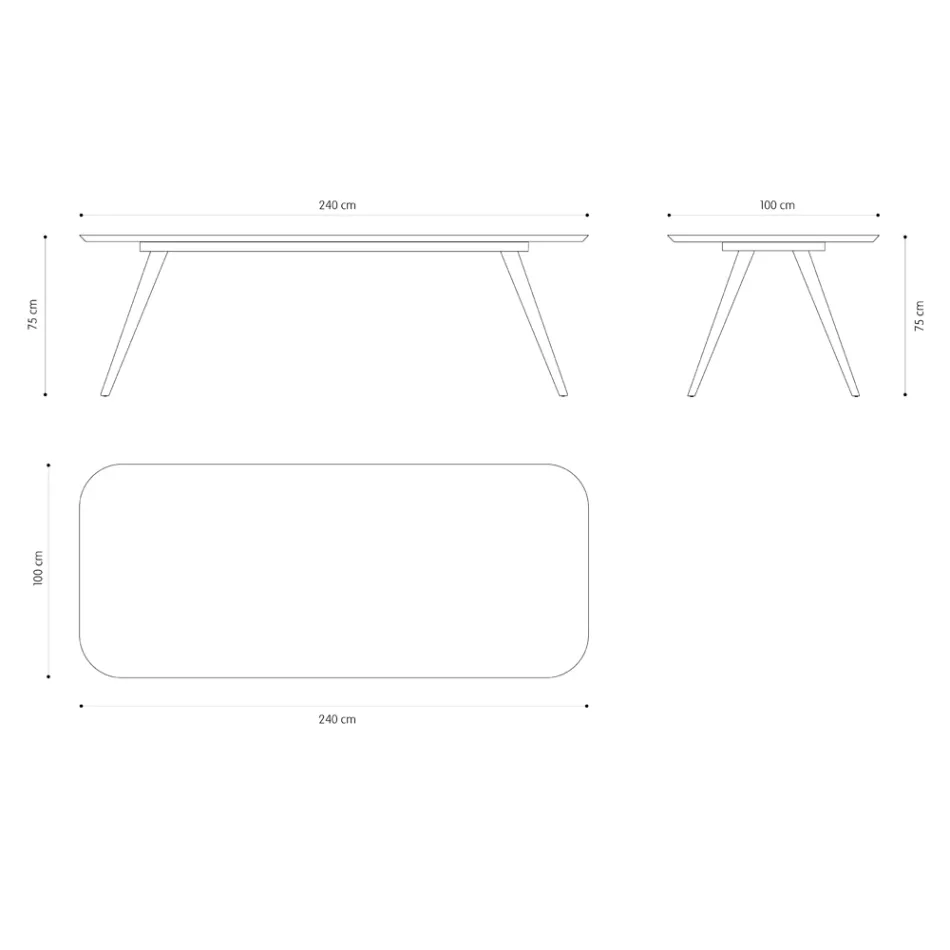 Tavolo da Pranzo di Qualità con Piano in Legno di Frassino Made in Italy - Ulma Viadurini